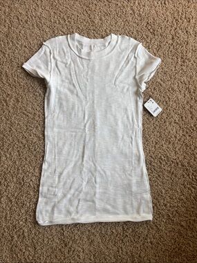 Free People White Short-Sleeve Crew Tee